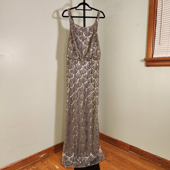 SORELLA VITA Platinum Sequin Dress, Size 16 - Picture 5 of 15